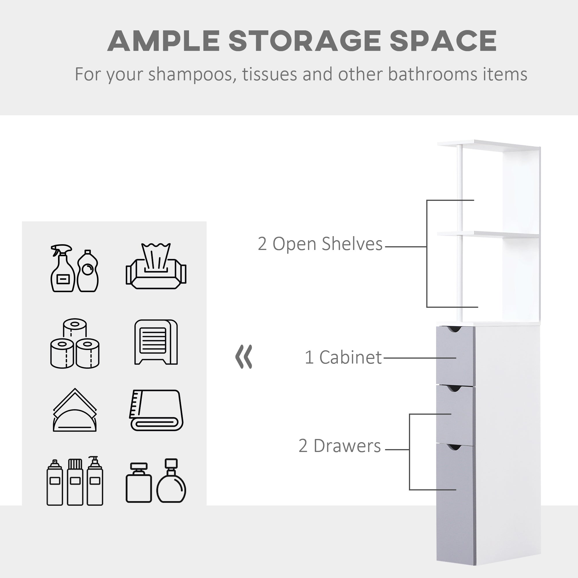 54 Tall Bathroom Storage Cabinet