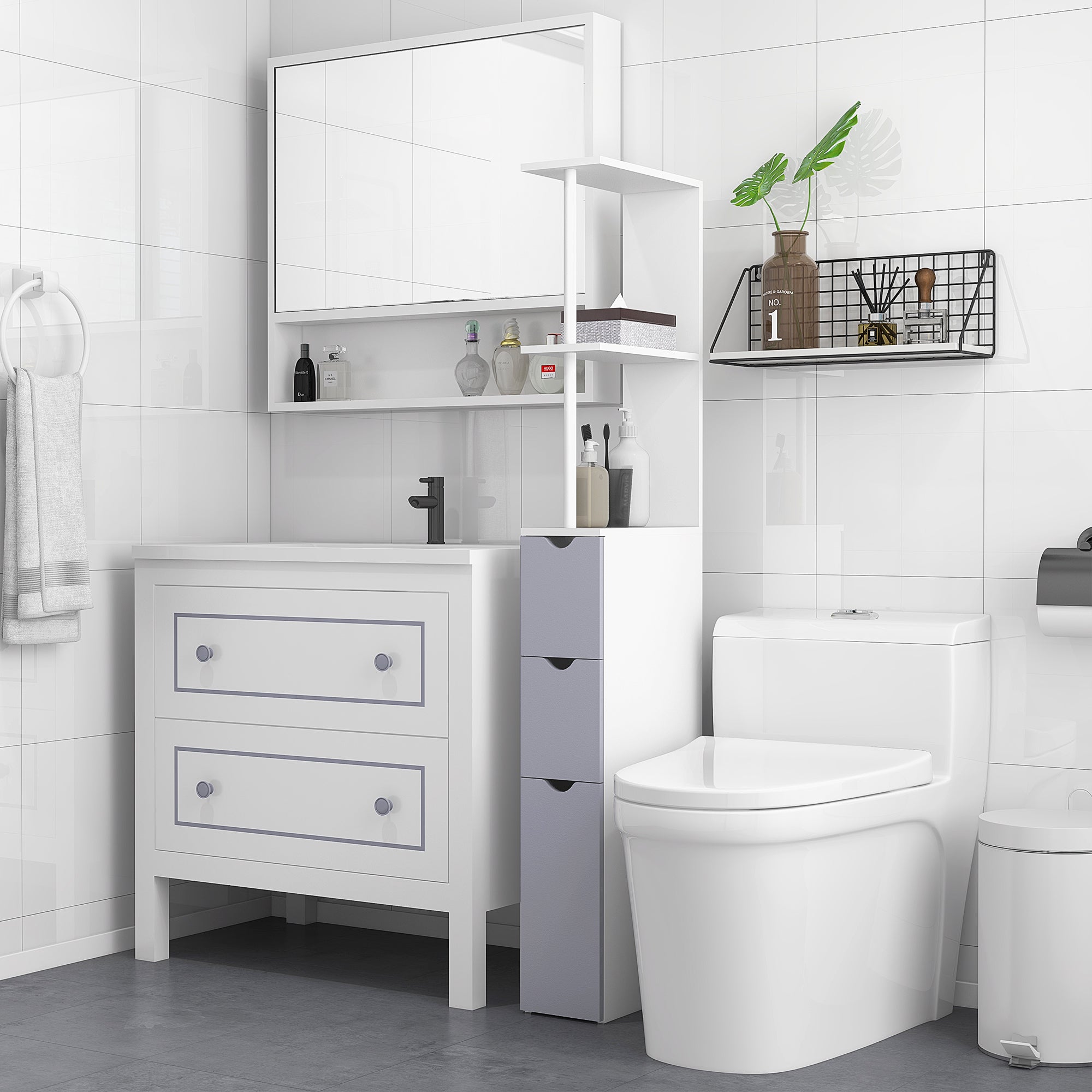 54 Tall Bathroom Storage Cabinet
