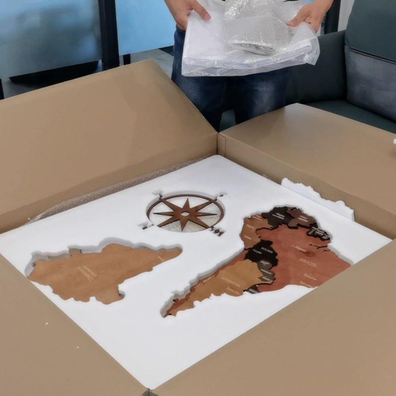 3D World Map Wall Art 