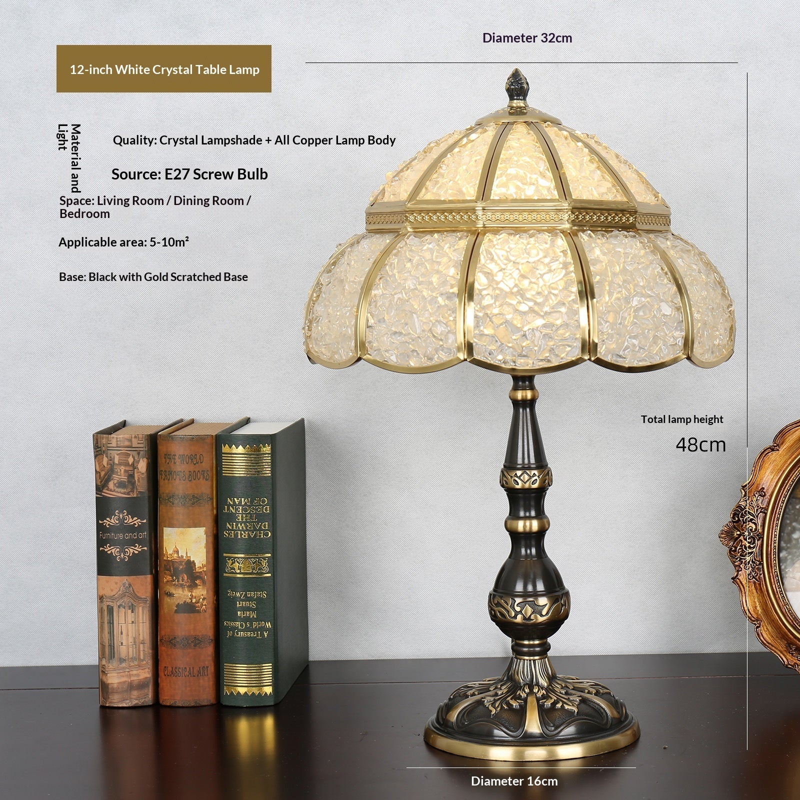 Natural Agate And Pure Copper Home Decor Table Lamp