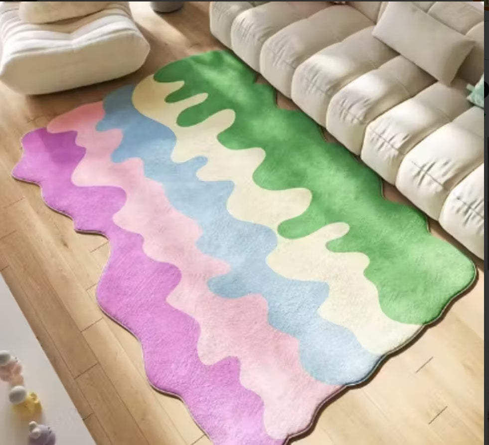 Area Rug Color Rug For Bedroom - Non Slip Bath Rug Absorbent Floor Mat For Bathroom - Cute Washable Small Shower Mat - Aesthetic Modern Home Decoration Birthday Gifts, Thanksgiving Day Decor, Christma