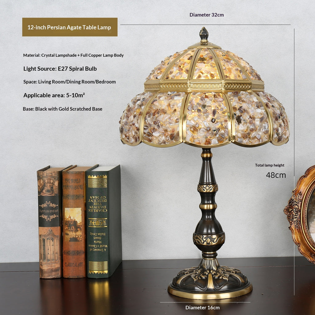 Natural Agate And Pure Copper Home Decor Table Lamp